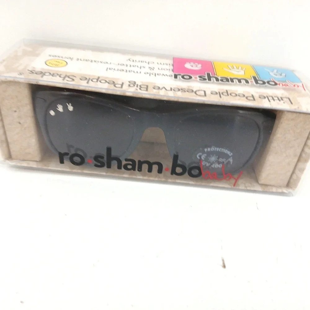 ROSHAMBO Unbreakable Baby Sunglasses Black UV400 Infant Toddler Shades - NEW